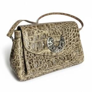 Brighton Lyle Embossed Leather Wallet Organizer and Shoulder Bag 9"Wx6.5"Hx4.5"W